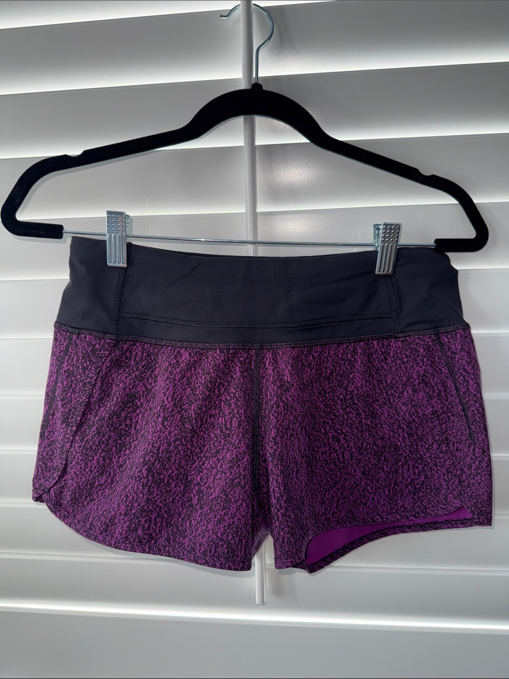 lululemon athletica Purple Marled Athletic Shorts with Black Waistband